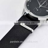 Sport Designed Watch Japan Chronograph Quartz Movement Stainless Steel Case 10ATM Water Resistance Black Leather Wristband thumbnail-3