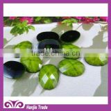 2015 Latest light green oval 18*25mm resin flat gems for jewel accessory