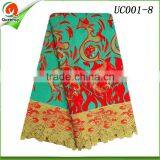 2016 New Embroidery African Wax Prints Fabric With Guipure Cord Lace 6 Yard on Sale thumbnail-3