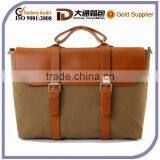 Mens Canvas Hard Leather Office Briefcase Shoulder Messenger Bag