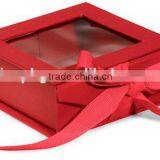High Grade Nice Quality Red Packaging Cardboard Paper Box With Clear Pvc Window thumbnail-1
