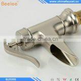 Nickel Brushed Deck Mounted Single Handle Single Hole Bathroom Waterfall Basin Mixer thumbnail-6