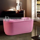 Small Acrylic freestanding small size Kid Bathtub with pink color pink children Bathtub