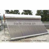 500L All Stainless Steel Non-pressurized Solar Water Heater, Water Vacuum Solar Heating, 50 Tubes Solar Water Heater