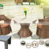 Coffee Set 1+2 ,PE-rattan With Aluminum Frame