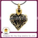 Flower Always In My Heart Cremation Keepsake Memorial Urn IP Gold Plated 316L Stainless Steel Pet Ashses Holder Pendant