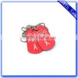 Colorful Red Customized Aluminum Dog Tag With Ball Chain