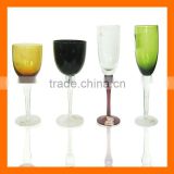 Hand made colored stem wine glass champagne flutes