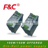 F&C 100W/150W FP series, Din-Rail Power Suplly, 24v switch power supply, can be choosen with LED display