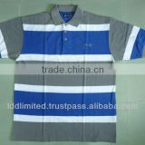 Large Stripe Cotton Polo Shirt