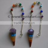 7 CHAKRA BONDED PENDULUM WITH CHAKRA CHAIN