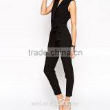 Sleeveless Suit Neckline Black Wholesale Price Long Jumpsuit thumbnail-2
