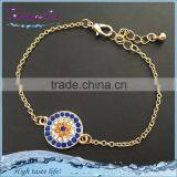 Women's fashion 18 k gold crystal charm bracelet