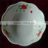 9inch Shallow Porcelain Salad Bowl With Cut Edge White Porcelain Shallow Soup Bowl thumbnail-1