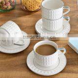 4-Piece Stackable Espresso Coffee/Tea Cup Set White and Black Fine Porcelain With Metal Stand Two Type in Stock thumbnail-1