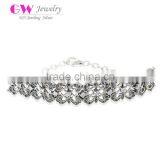 Lace Design 925 Silver Bracelet Fashion Pure Silver Bracelet Elegant 925 Silver CZ Bracelet