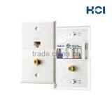 US Type 4 Port Video Voice and RJ45 Cat5e Data Faceplate thumbnail-4