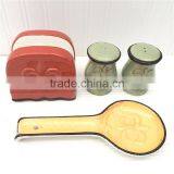 Personalized Handmade Color Glazed Decorative 4 Piece Stove Top Set thumbnail-1