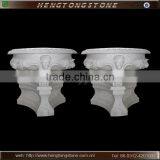 Antique Natural White Marble Stone Flower Planter thumbnail-1