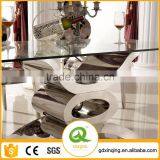 Cheap Tempered Glass Top Stainless Steel Base Console Table Modern F346 thumbnail-2