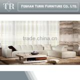 Luxurious white color L shape genuine leather sofa