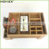 Bamboo Desktop Organizer Office Supply Organizer Caddy Homex-BSCI Factory thumbnail-3
