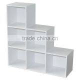 6 Cubes Wooden Shoe Storage Cabinet, White Color Cabinet thumbnail-2