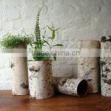 Birch Bark Cylindrical Garden Flower Pot for Home Decoration thumbnail-1