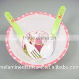 Melamine Kids Cake Dinnerware Set / Children Cake Tableware Spoon Fork and Bowl Set thumbnail-4