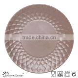 Round Crockey Ceramic Stoneware Emboss Dinnerware Plate thumbnail-2