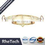 Special Design Metal Fruit Basket With Brass Antique Rack and Glass Bowl thumbnail-1