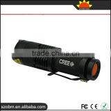 Wholesale OEM Q5 LED Mini 3w Police Zoomable Flashlight With 14500 Batteiy and Charger thumbnail-2