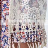 Spring Embroidered Fringe Lace Kimono Short Sleeve Small Women Coat thumbnail-5