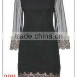 Women Top Fashion Long Sleeve Summer Full Figure Black Dress thumbnail-1