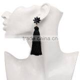 Bohemian Jewelry Rhinestone Gems With Long Colorful Tassel Charms Earrings for Women thumbnail-3