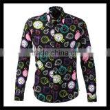 China Supplier Fashion Apparel Latest Design Quick Dry Clock Pattern Polyester Cotton Corduroy Shirt thumbnail-1