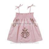 New Arrival Sleeveless Embroider off Shoulder Frocks Little Girl Princess Dresses thumbnail-1