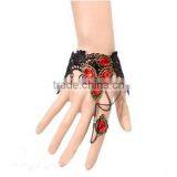 Festival Jewelry Set American Elegant Red Diamond Bracelet and Ring Set thumbnail-1