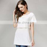 Short Sleeve Nursing Clothes Solid Breastfeeding Clothing Small Fresh Pregnant Women T-shirts thumbnail-5