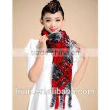 2015 New Style Ear Neck Warmer Ladies Whole Set Long Genuine Rex Rabbit Fur Scarf thumbnail-4