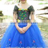 Princess Girls Blue Lace Tutu Dress Kids Long Frocks Design Dress thumbnail-1
