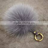 Myfur Fashion Dyed 100% Real Fox Fur Pom Pom Keychain for Bag Accessories thumbnail-5