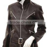Women's High Fashion Black Leather Jacket thumbnail-1