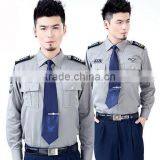 New Design Cheap Wholesale Grey Long Sleeve Hotel Security Guards Military Uniforms for Sale thumbnail-2