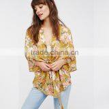 Floral Printed Casual Clothes Ladies Latest Design Kimono thumbnail-2