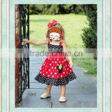 Newest China Supplier Design Dress White Wave Point Mouse Embroidery Summer Boutique Cotton Baby Girl Clothing thumbnail-1