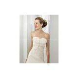 A-line Strapless Cathedral Train Chiffon Beading Embroidery Wedding Dress thumbnail-1