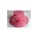 Pink Sinamay Womens Church Hats Unedged Decoration With 11cm Brim For Spring thumbnail-1