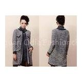 Winter Mohair Womens Chunky Sweaters with Crew Neck and Long Sleeve Cardigan