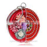 Blue Rhinostone Flower Clutch Bag /ygm Silver Gold Red Portable Purse Evening Bag / Gorgeous Bridal Wedding Purse Party Handbag thumbnail-2